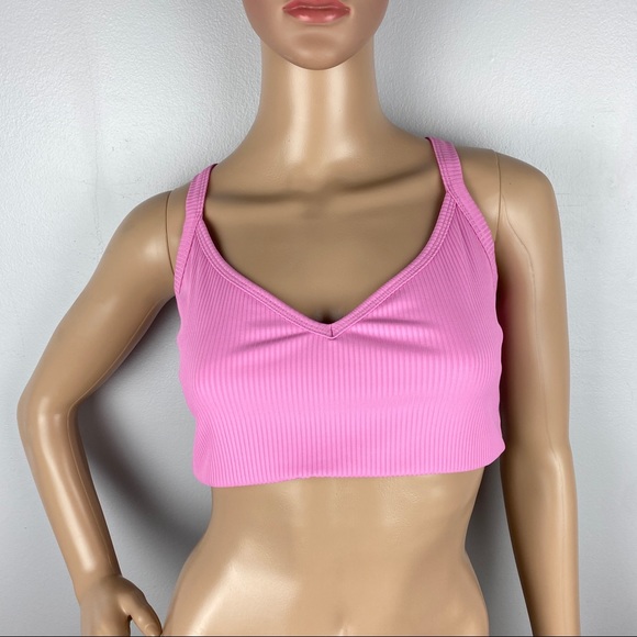 NEW YEAR OF OURS PINK RIBBED BRALETTE SPORTS BRA - Picture 2 of 7